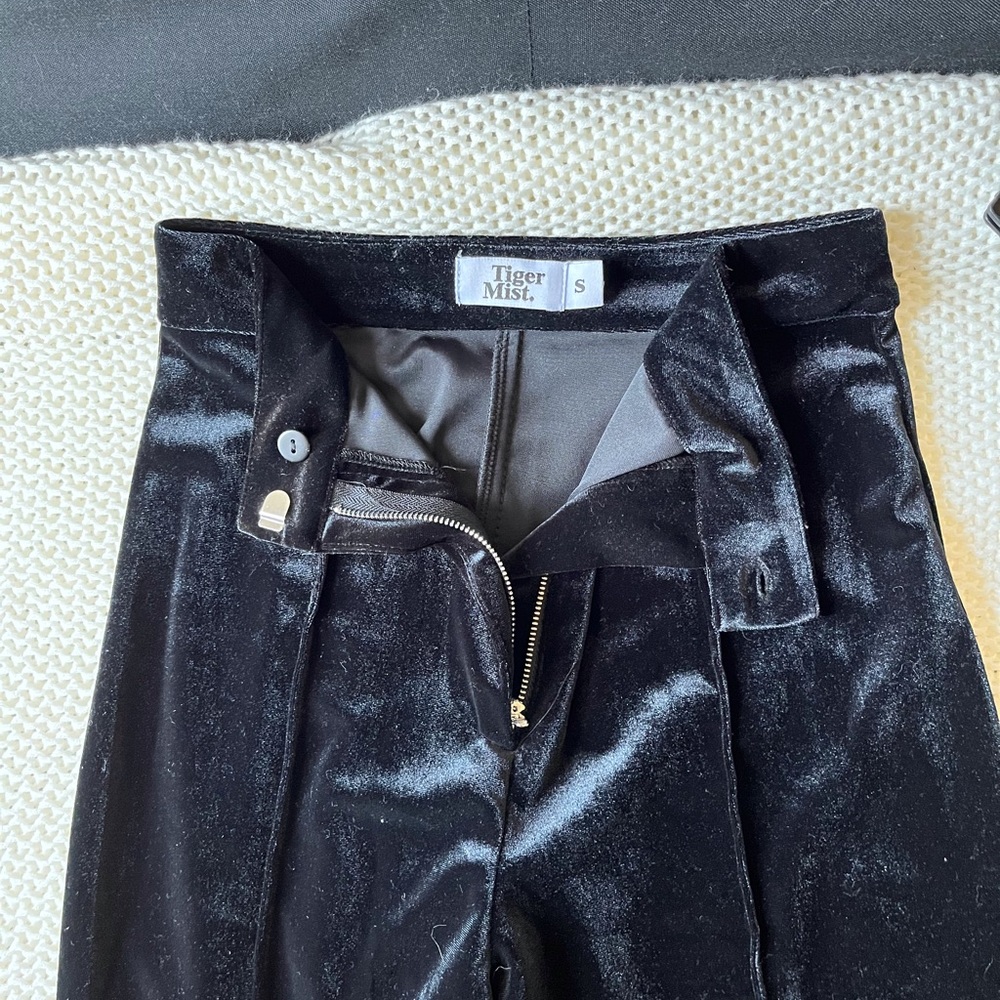 Tiger Mist black velour pants